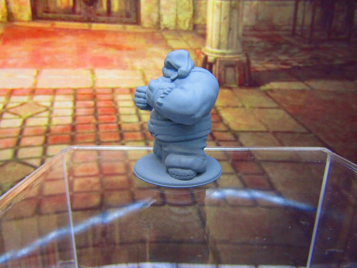 Dwarven Santa Claus Brawler Puncha Claus Mini Miniature Dwarf 3D Printed Model