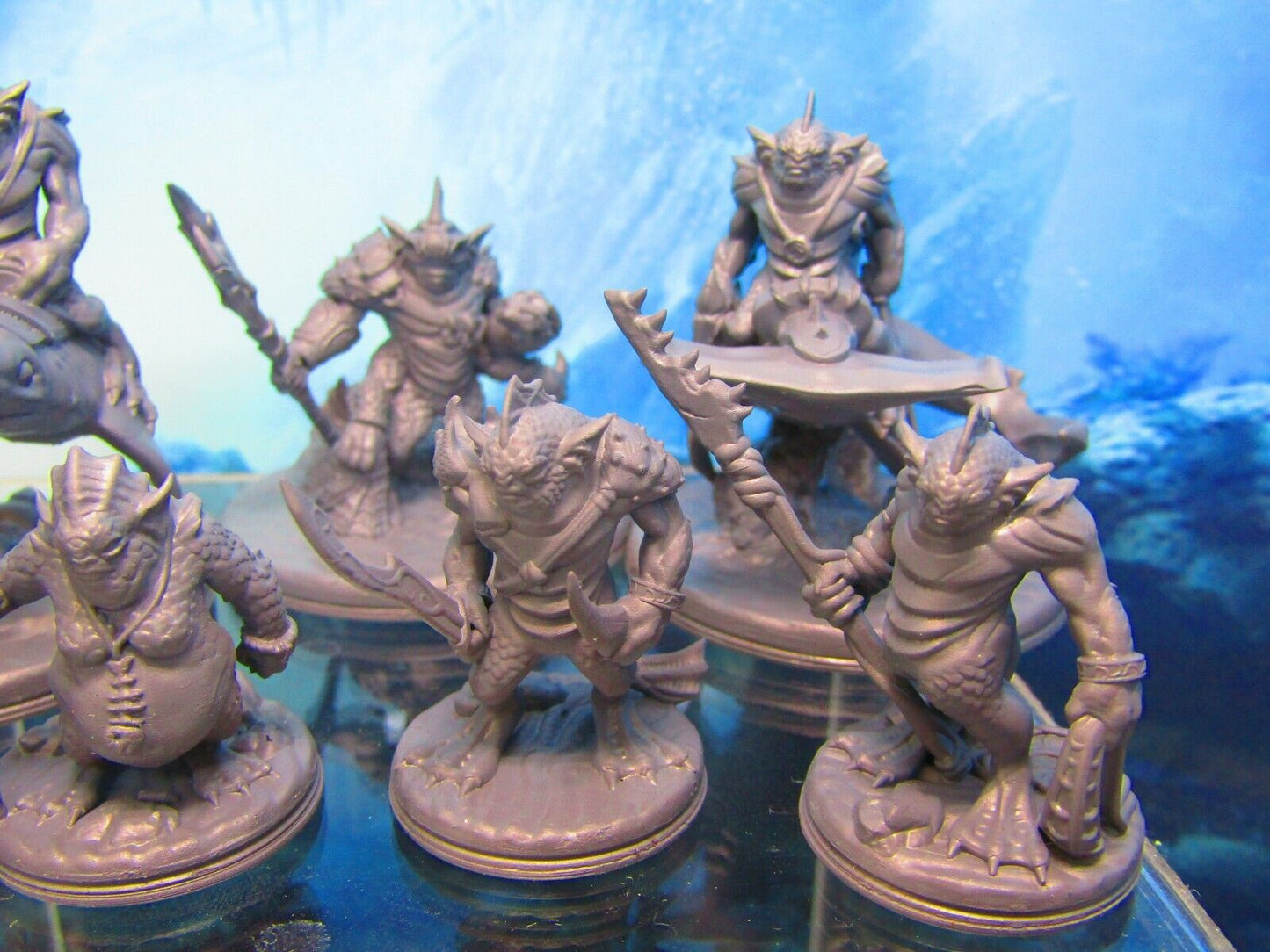 7pc Sea Devil Lot Mini Miniature Figure 3D Printed Model 28/32mm Scale Fantasy