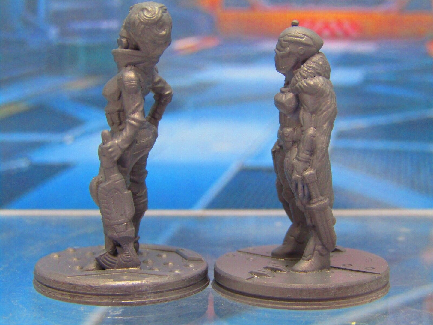 Female Human Sci Fi Bounty Hunter Mercenary Pair Mini Miniature 3D Printed Model