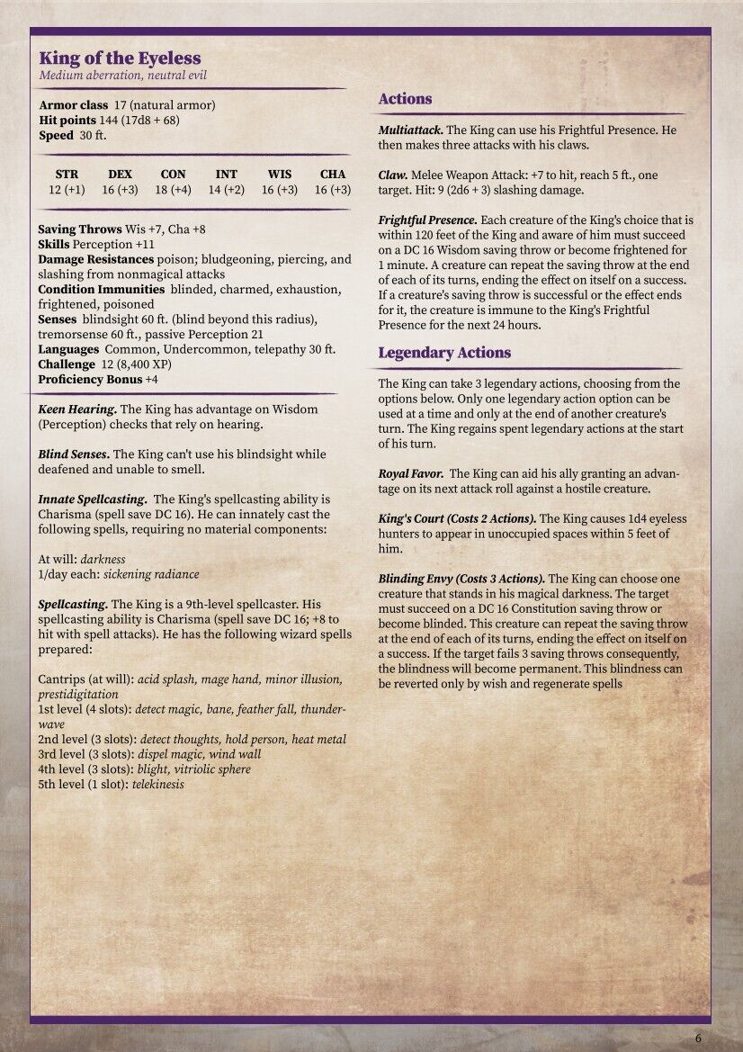 King of Eyeless W/ Throne Mini Miniature Model Figure RPG Tabletop Gaming D&D