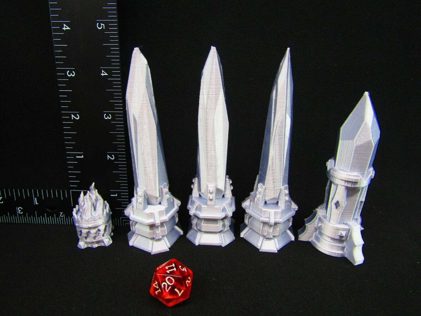 Crystal Obelisk Set Scatter Terrain Scenery 3D Printed Mini Miniature Model