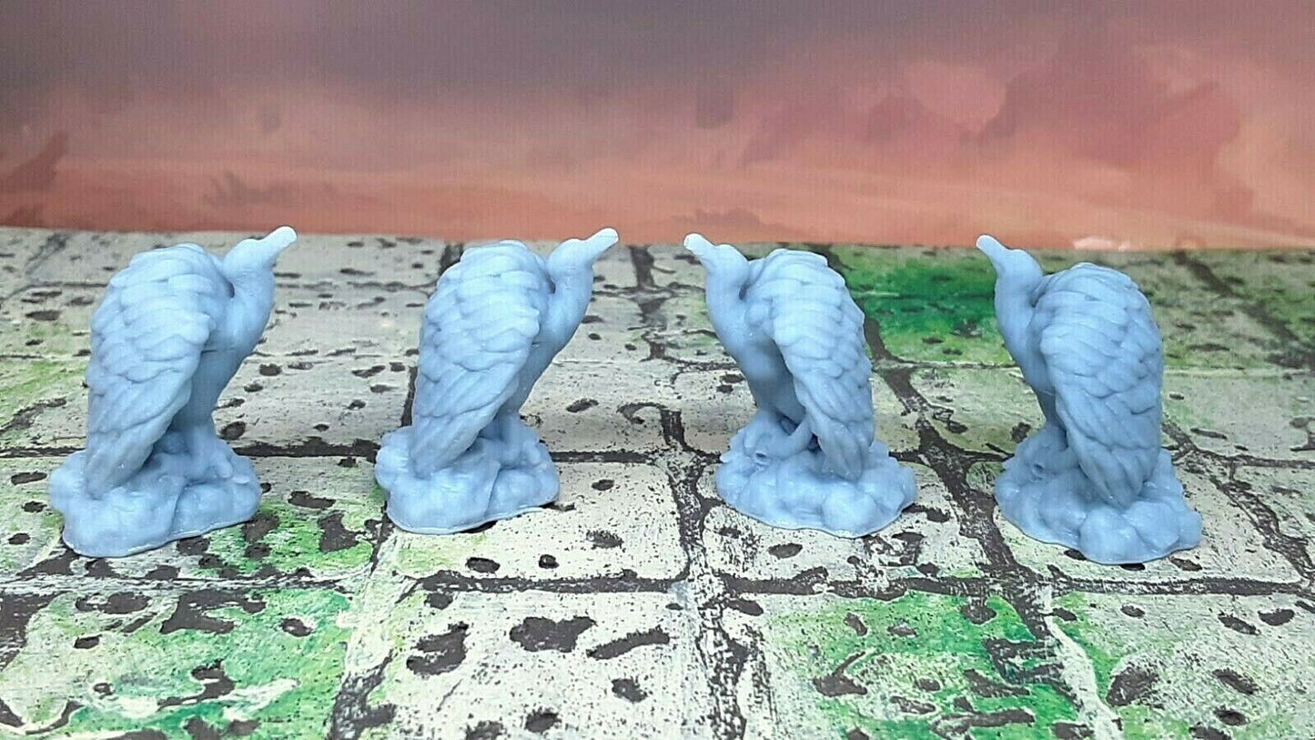 4x Giant Vulture Buzzards Birds Mini Miniatures Figure Tabletop Gaming 3D Resin
