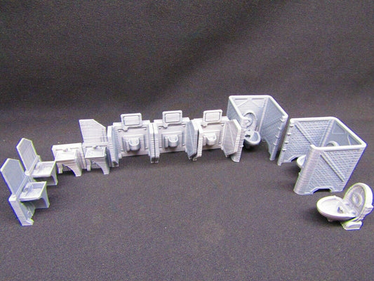10pc Bathroom Restroom Toilet Set Scenery Scatter Terrain 3D Printed Model 28/32