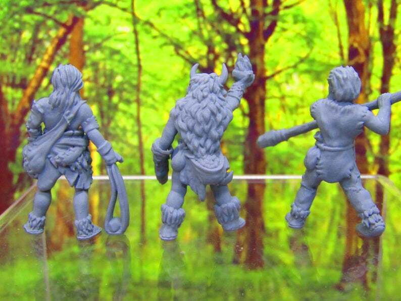 Prehistoric Tribe Shaman & Warriors Set Mini Miniature 3D Printed Figure Model