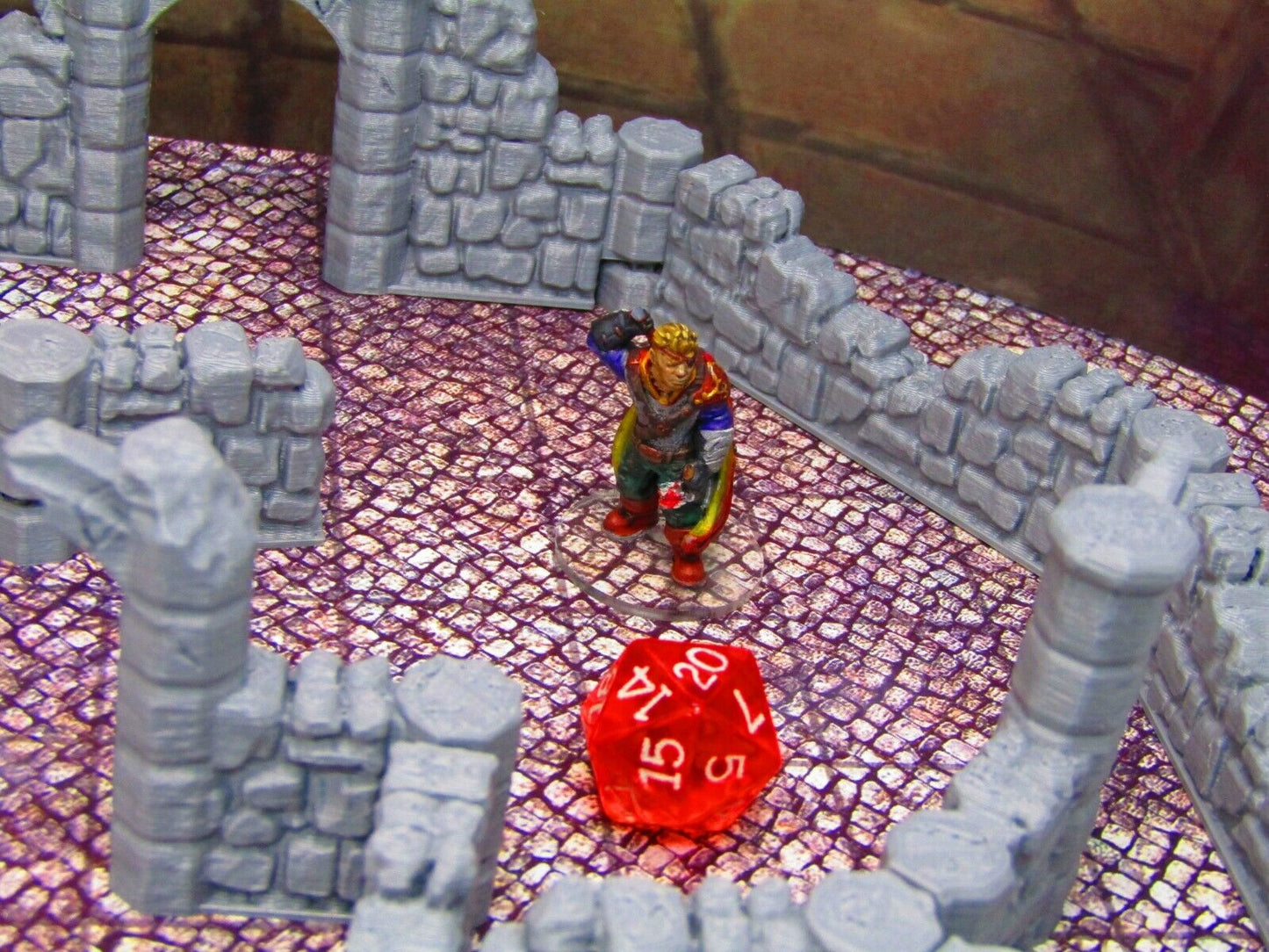 26pc DungeonSticks Ruined Stone Walls Map Building Tile Set Scenery Terrain