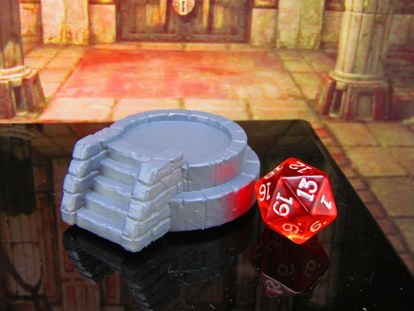 Stone Reflecting Pool / Wishing Well Scatter Terrain Scenery Mini Miniature