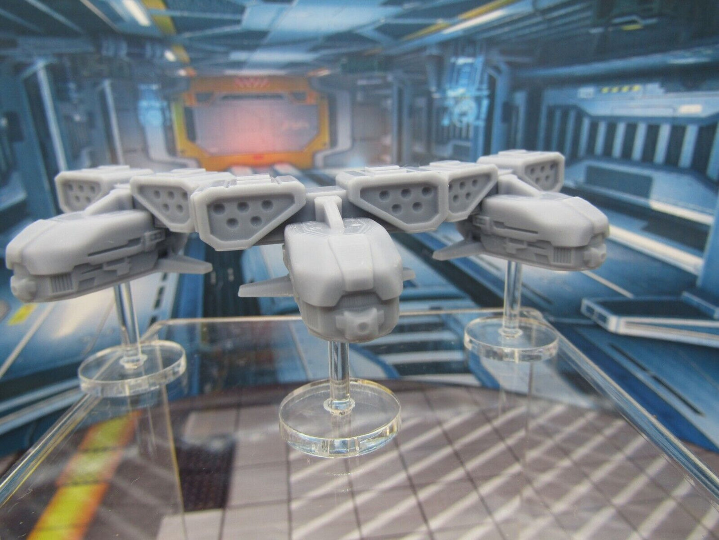 Lot of 3 Missle Drones w/ Flight Stands Mini Miniature 3D Printed Figure Model