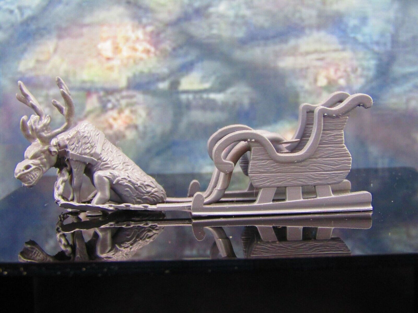 Chaindeer Evil Christmas Reindeer W/ Sleigh Mini Miniature Model Character