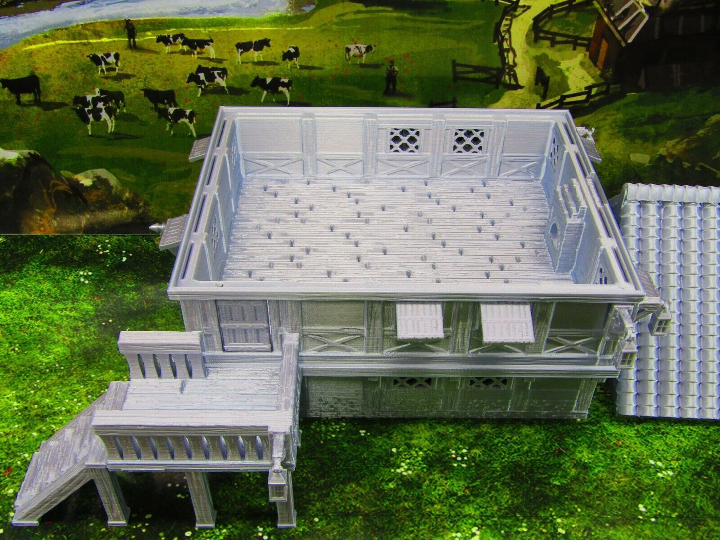 Two Story Tavern & Inn / House Scatter Terrain Scenery 3D Printed Model 28/32mm