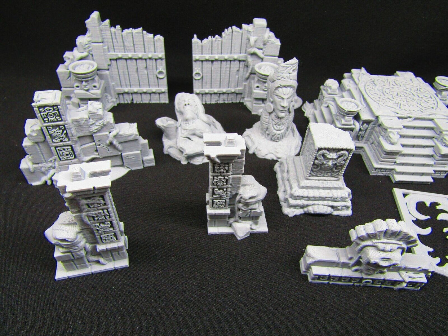 16 pc Ancient Jungle Temple Ruins Scatter Terrain Scenery 3D Printed Model