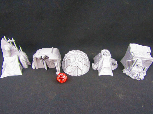 5pc Inner City Hovels Junk Houses Poverty Stricken Slums Scenery Scatter Terrain