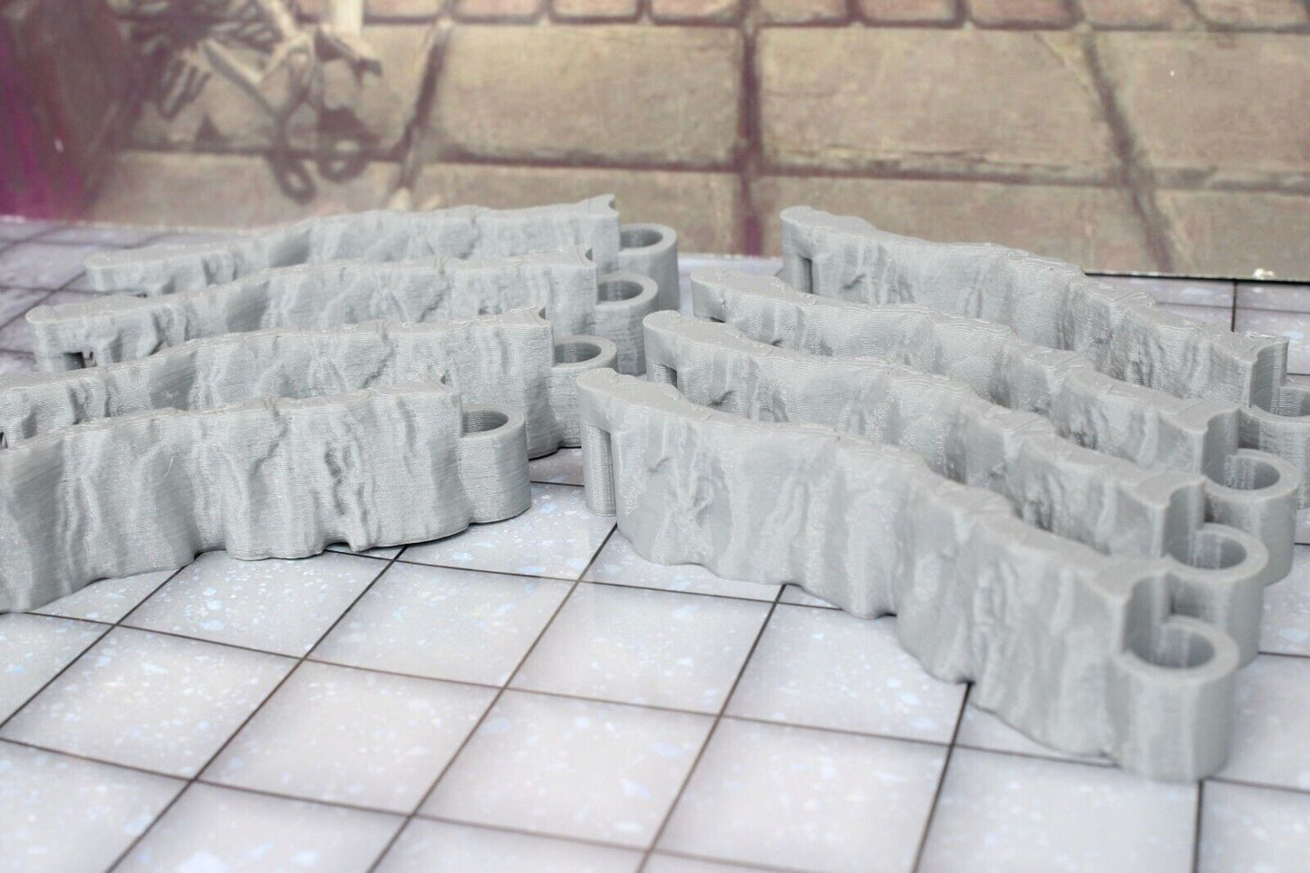 8pc Dry Cavern Dungeonsticks Contoured Straight Walls Map Tile Set Scenery D&D