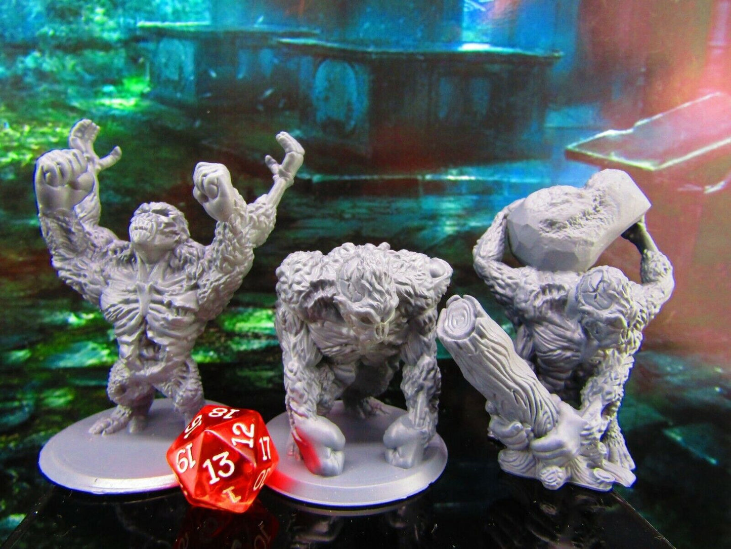 3pc Undead Zombie Mutant Gorilla Set Mini Miniature Model Character Figure