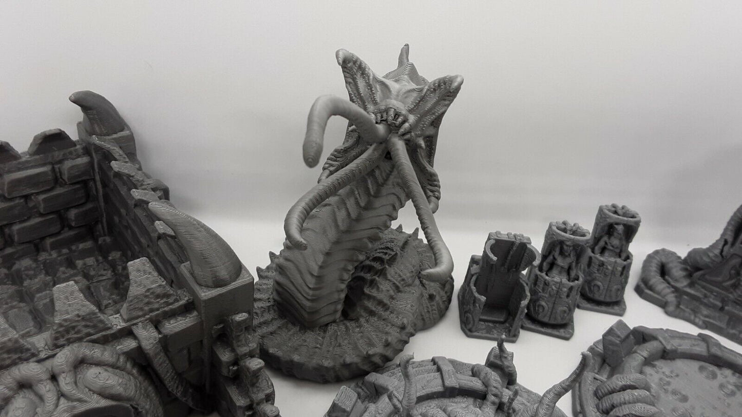 26 Piece Den of Alien Evil Mindflayer Encounter Scatter Terrain Set Scenery D&D