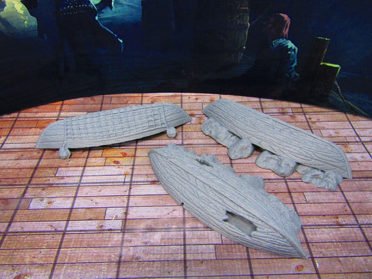Stowed Fishing Boats for Docks Coast Seashore Scenery Scatter Terrain Props