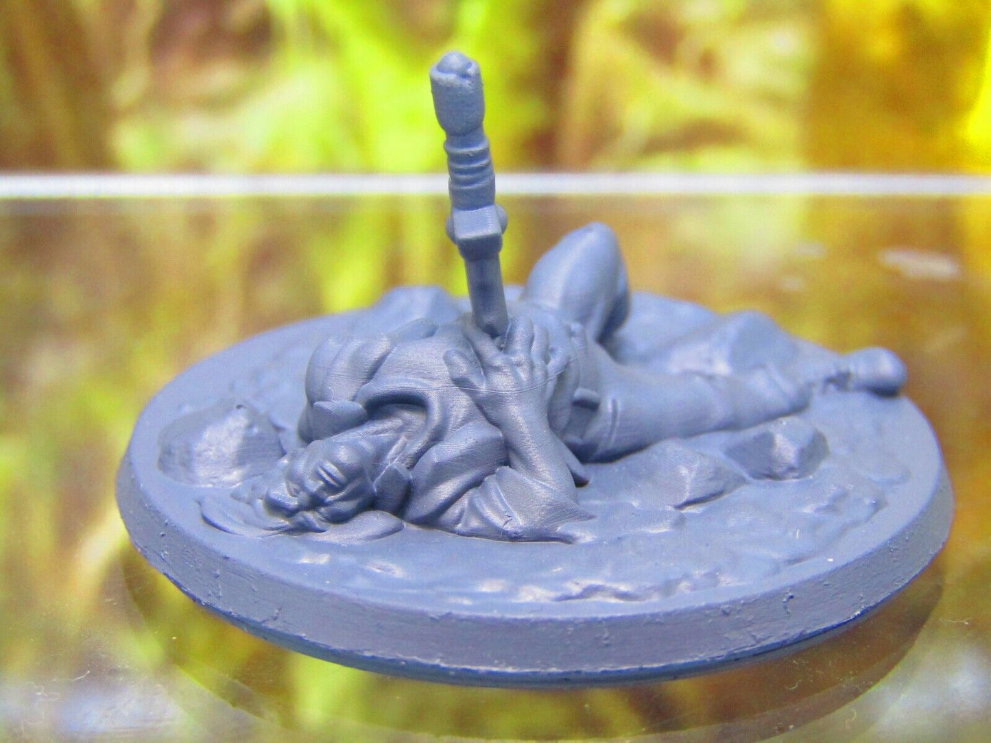 Dead Adventurer Traveller w/ Sword in Gut Miniature Figure 3D Printed Model