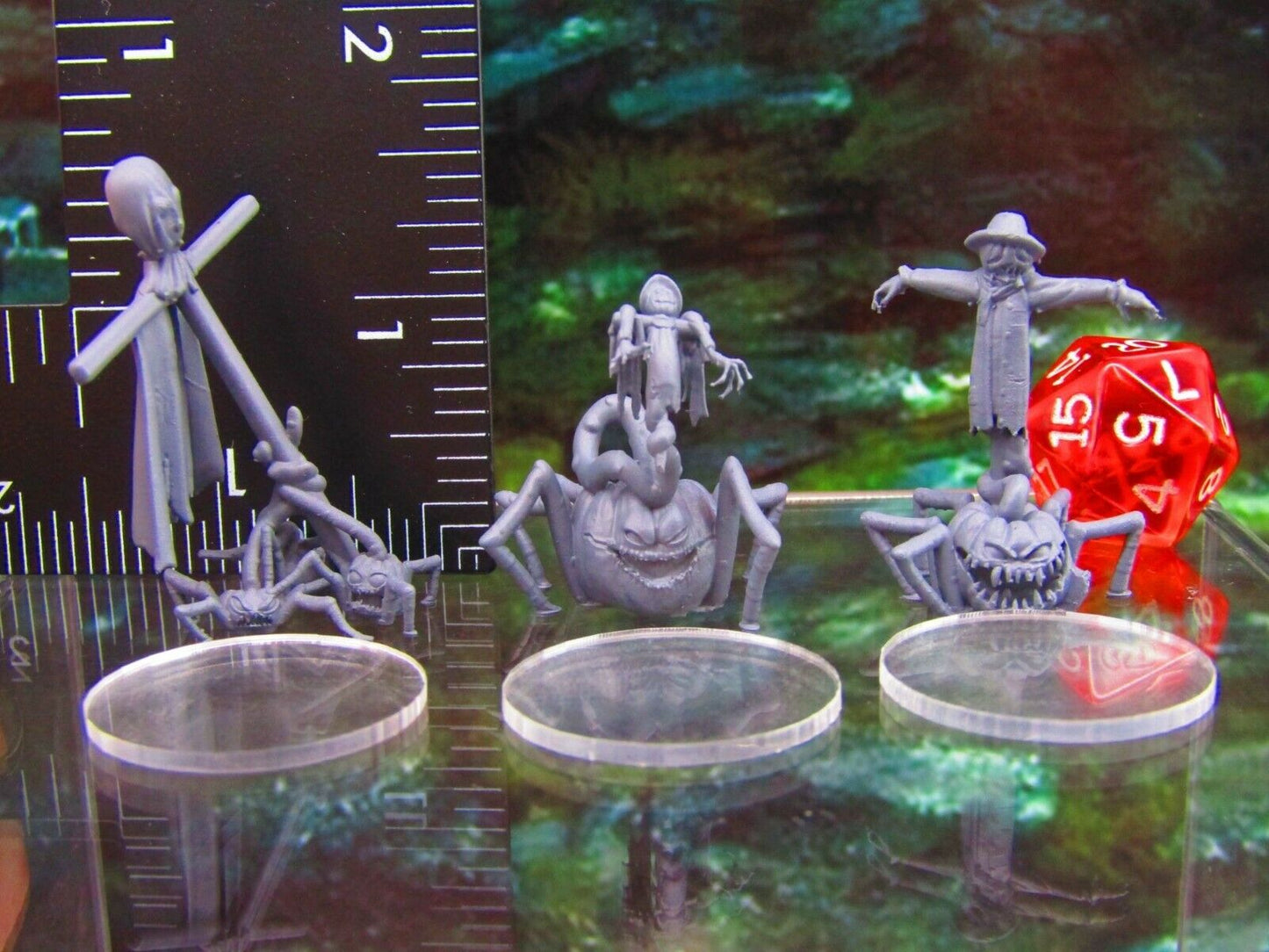 3pc Mutant Pumpkin Jack o Lantern Blights Mini Miniatures 3D Printed Model 28/32