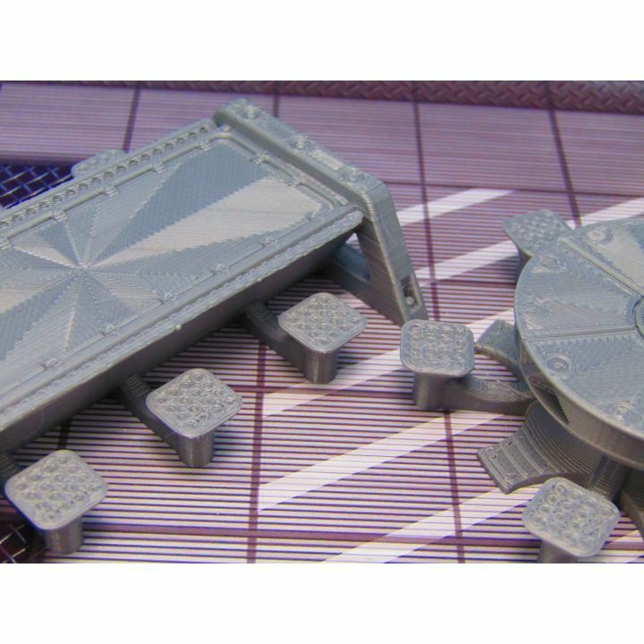 2 pc Futuristic Meeting Tables Set Miniature Scatter Terrain Scenery 3D Printed