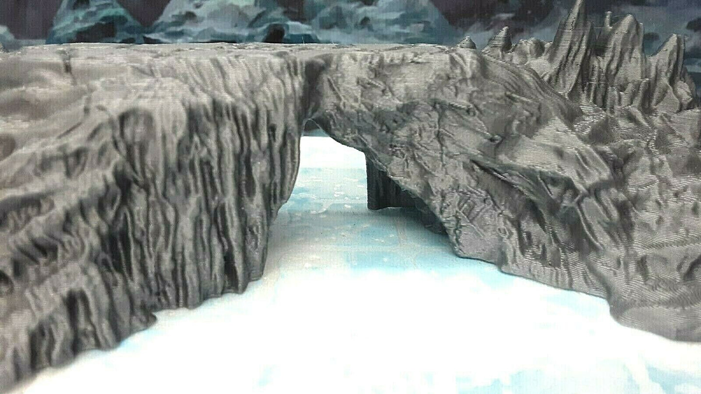 Snowy Mountain Icy Bridge Pass Scatter Terrain Scenery 28mm Dungeons & Dragons