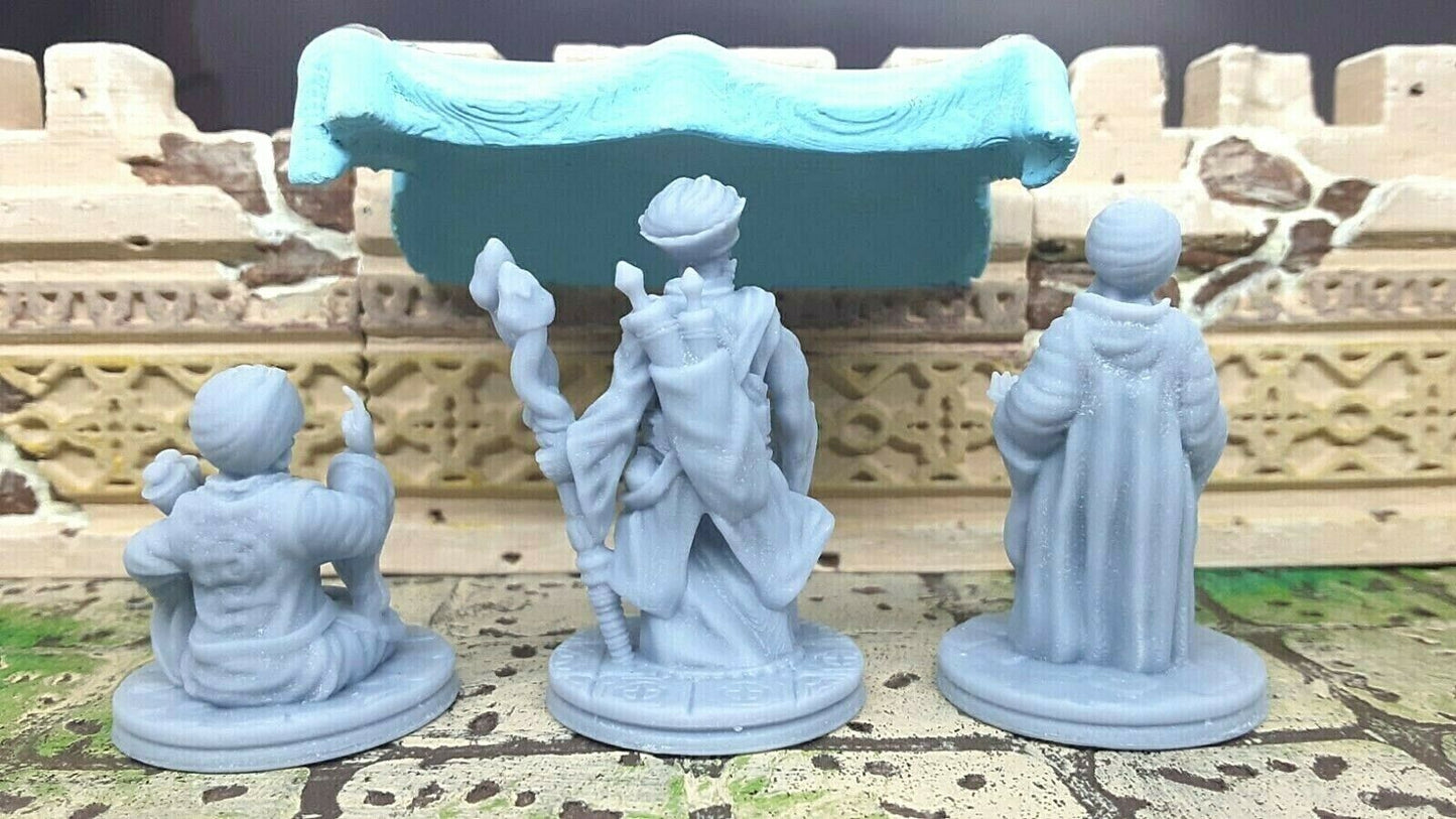 3 Wise Old Men Desert Themed Mini Miniature Figure 28-32MM Resin 3D Printed