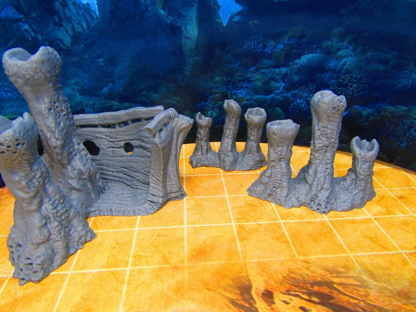 3pc Underwater Steam Vents + Shipwreck Scatter Terrain Scenery 3D Printed Model