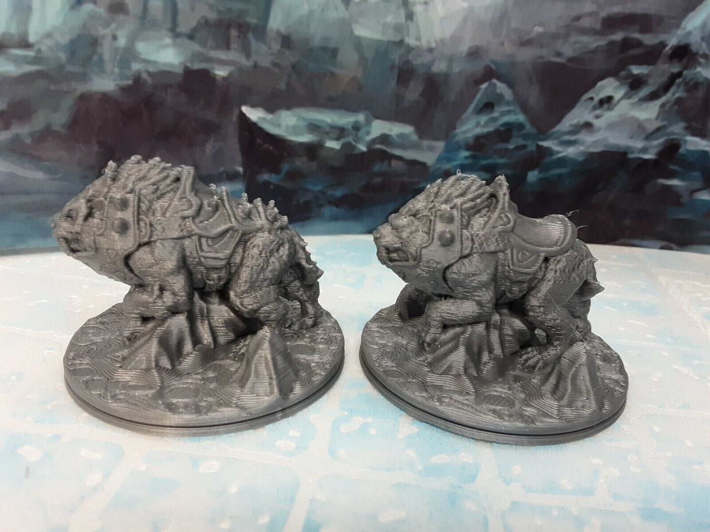 2x Battlecats Armored Wildcat Miniature Mini Figure Dungeons & Dragons D&D Model