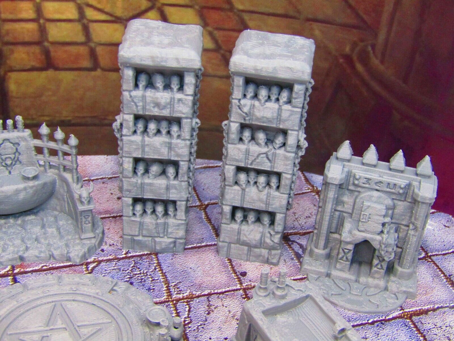 11pc Torture Chamber Occult Sacrificial Prison Scenery Scatter Terrain Props 3D