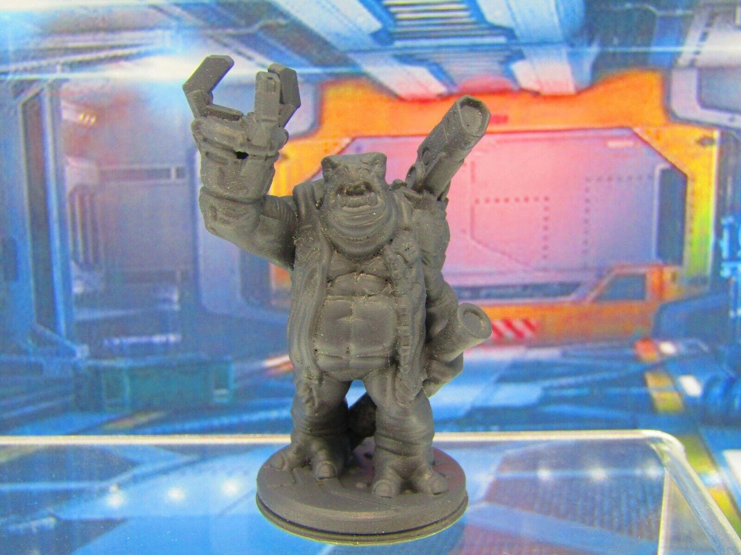 Alien Space Brute Basher Cyborg Muscleman Mini Miniature Figure 3D Printed Model