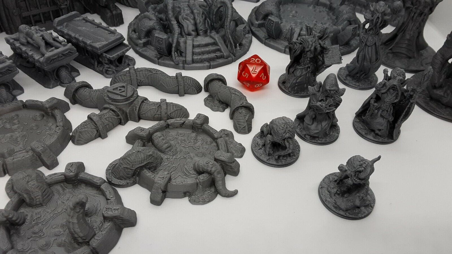 26 Piece Den of Alien Evil Mindflayer Encounter Scatter Terrain Set Scenery D&D