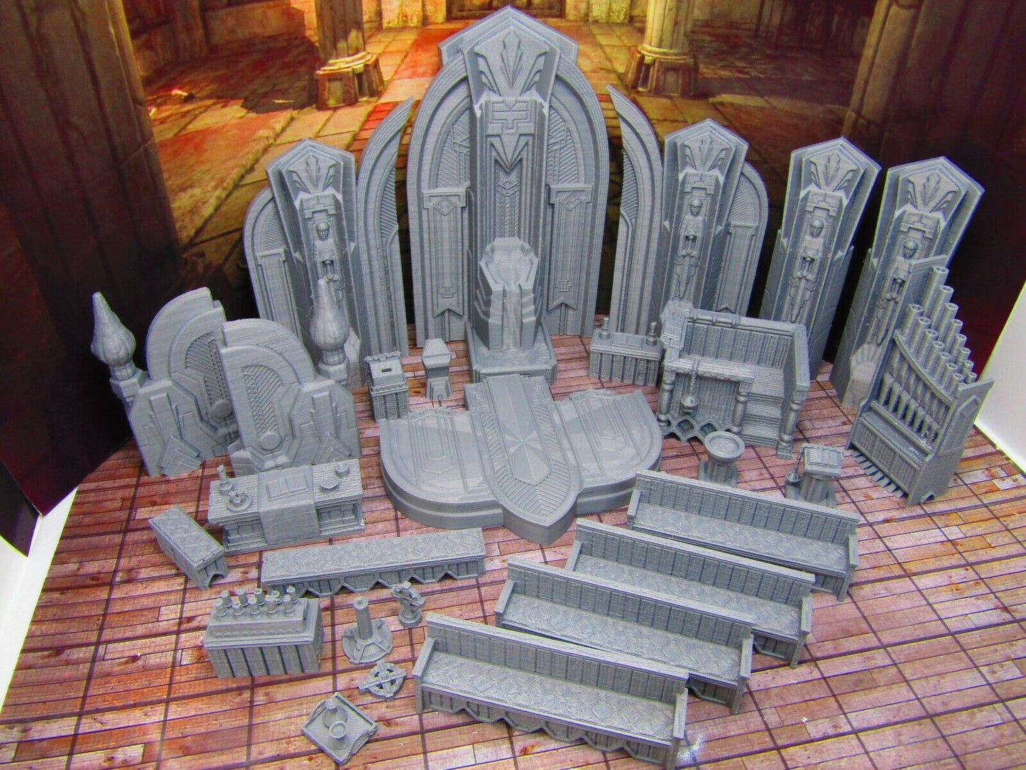 26pc Church Monastery Cathedral Set Scatter Terrain Scenery Tabletop Gaming