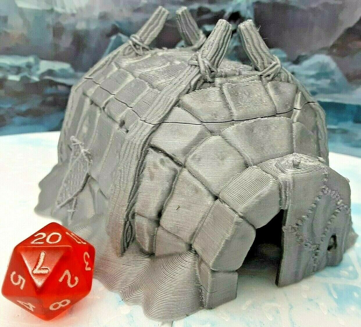 Ice Igloo Tribal Hut Scenery Terrain Miniature Mini Model Dungeons & Dragons D&D