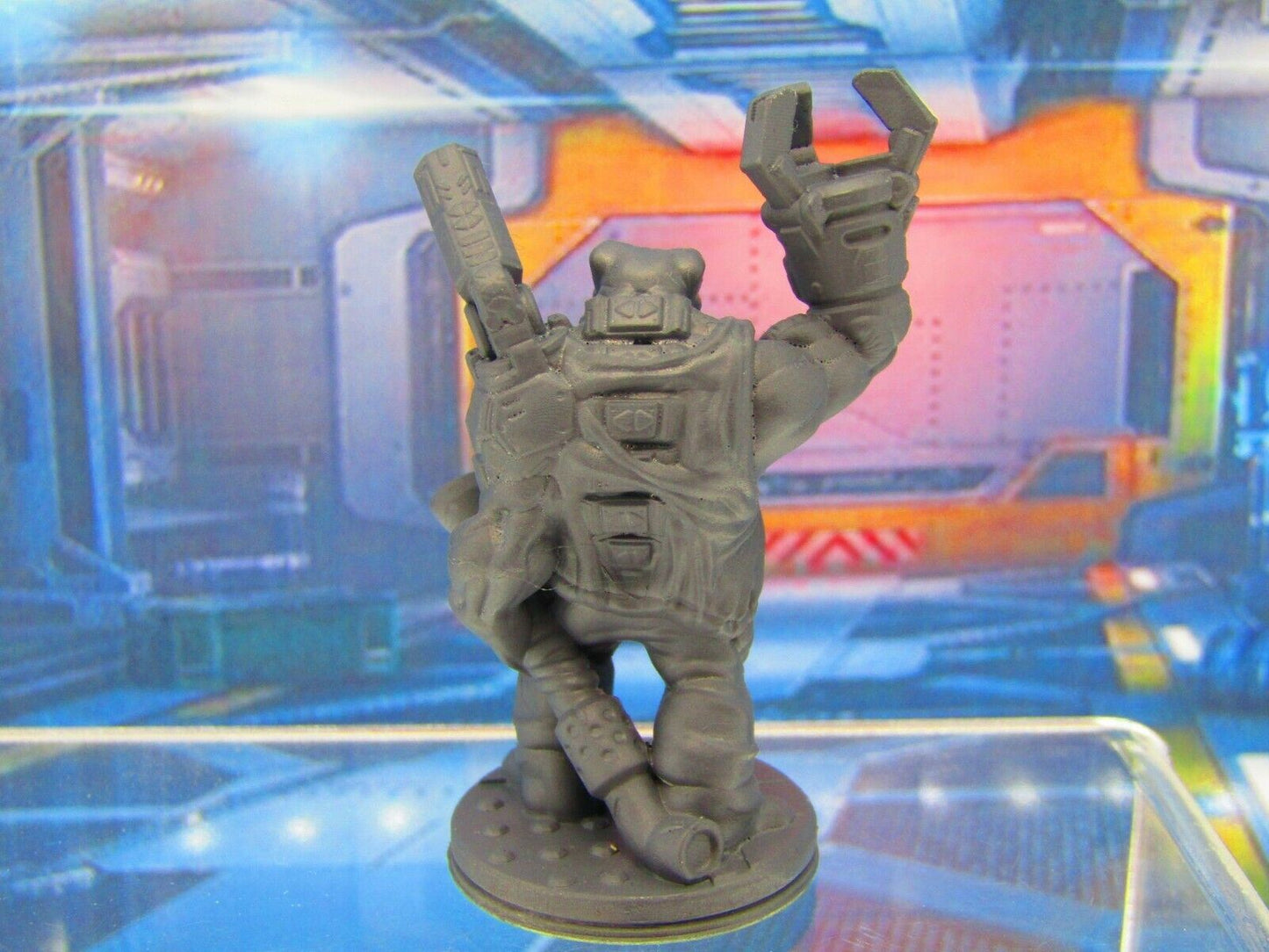 Alien Space Brute Basher Cyborg Muscleman Mini Miniature Figure 3D Printed Model