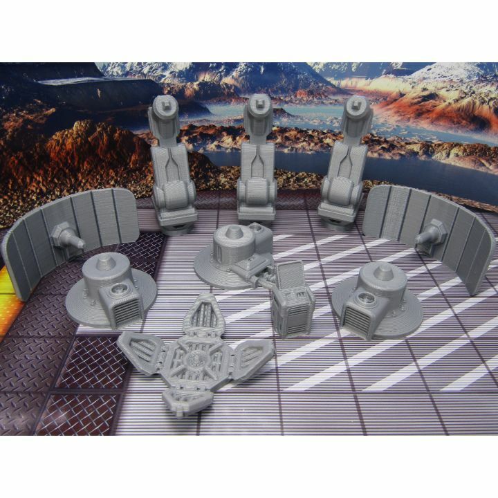 Com Tower & Satellite Dishes Scatter Terrain Scenery Miniature 3D Printed Model