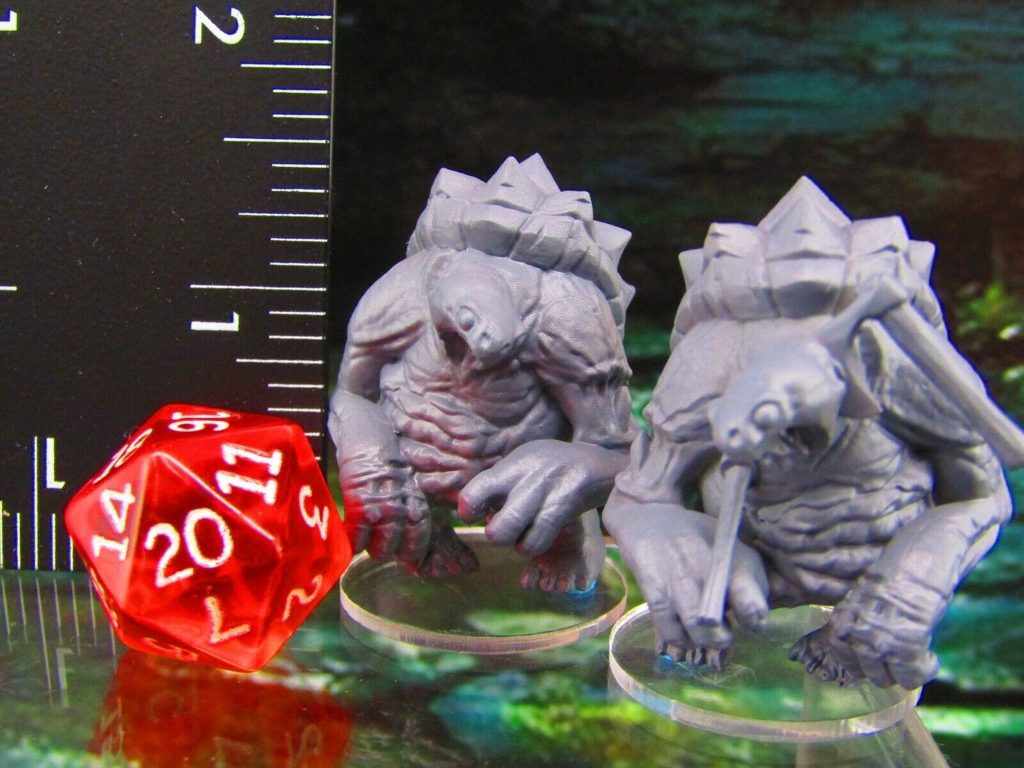 Zombie Tortle Turtle Race Pair Mini Miniature Figure Character 3D Printed Model