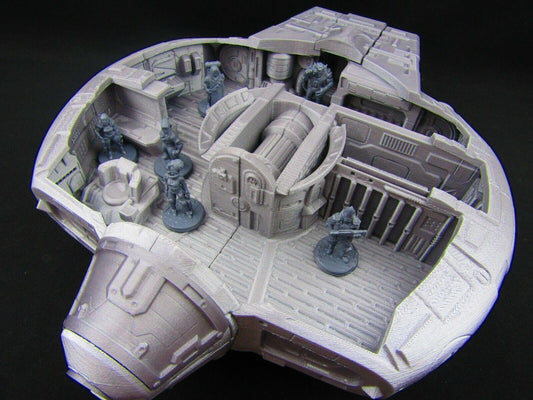 40pc Large Modular Bounty Hunter Space Ship Model w/ Bounty Hunter Crew SciFi