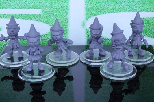 6pc Puppet Linemen Mini Miniature Player Tabletop Blood Fantasy Football Bowl