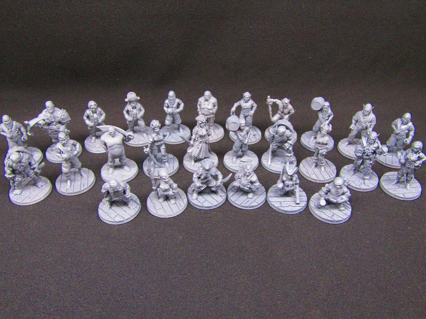 27pc Pirate Set Mini Miniature Figure 3D Printed Model 28/32mm Scale Fantasy RPG