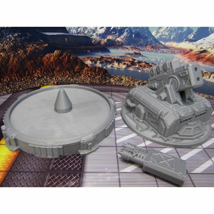 Large Anti Aircraft Gun Turret Scatter Terrain Scenery Miniature 3D Printed