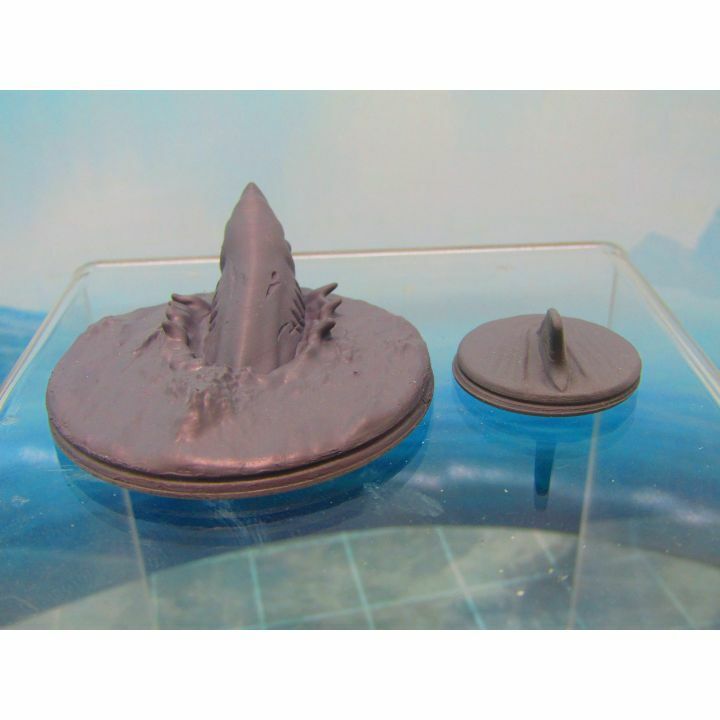 Shark Swimming + Surfacing Mini Miniature Scatter Terrain Scenery 3D Printed Mod