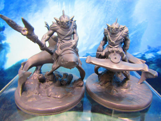 Sea Devil Riders Pair Mini Miniature Figure 3D Printed Model 28/32mm Scale