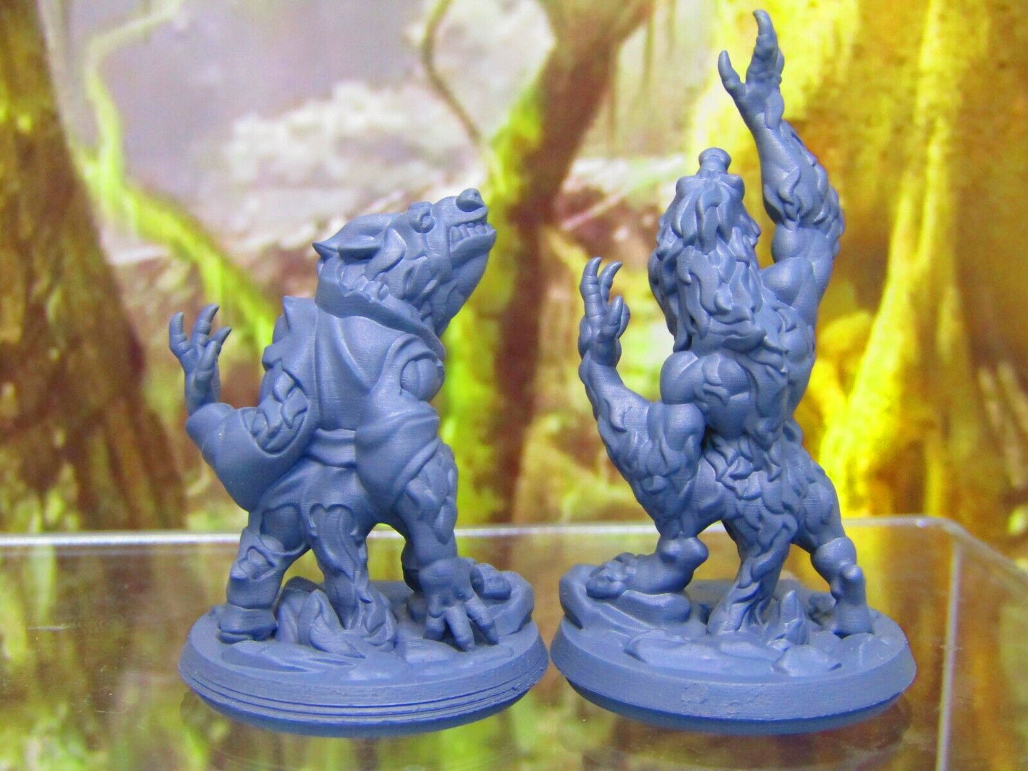 Wolfman Werewolf Pair Mini Miniature Figure 3D Printed Model 28/32mm Scale