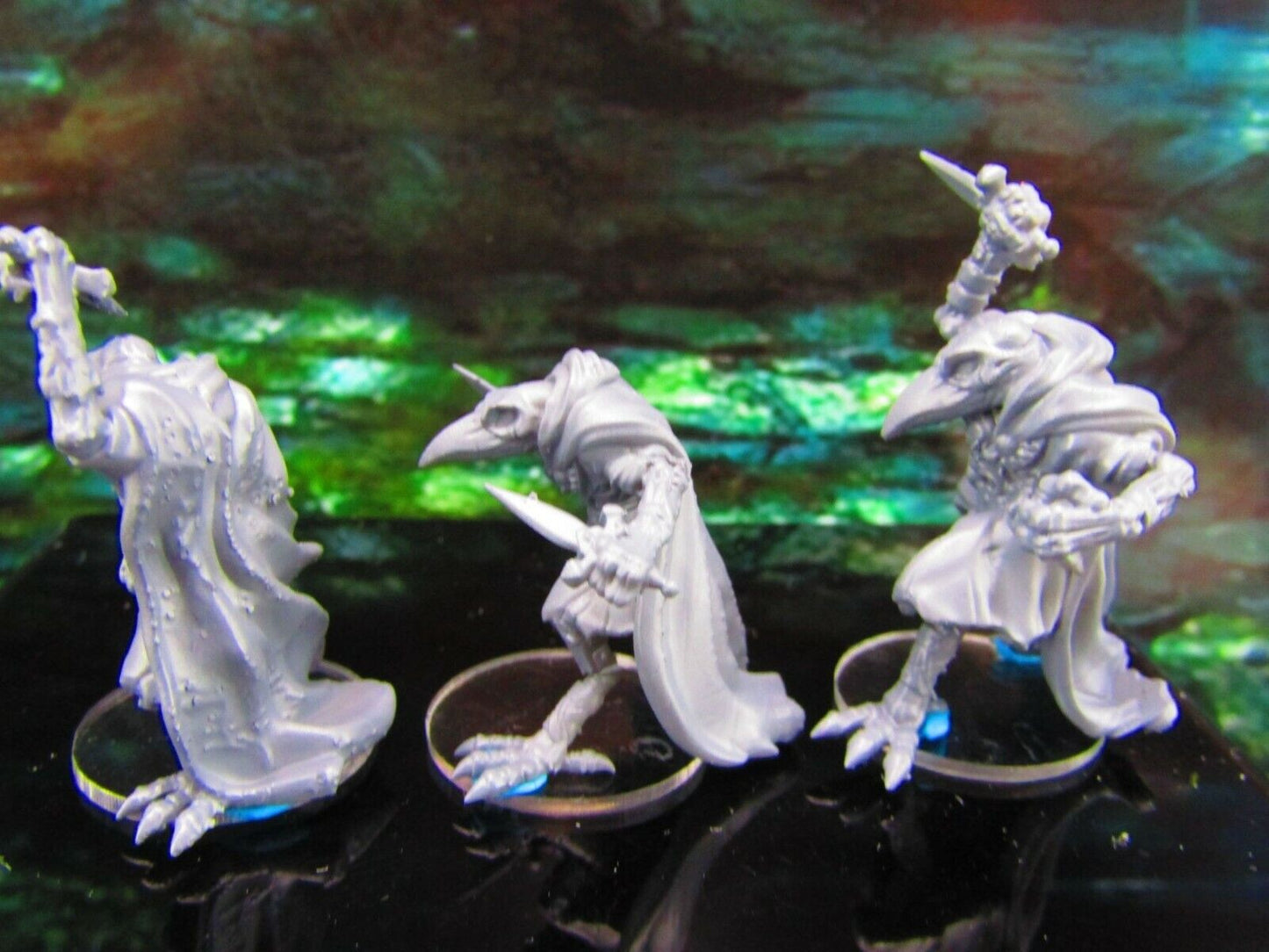 3pc Skeletal Raven SET Mini Miniature Model Character Figure 28mm/32mm Scale