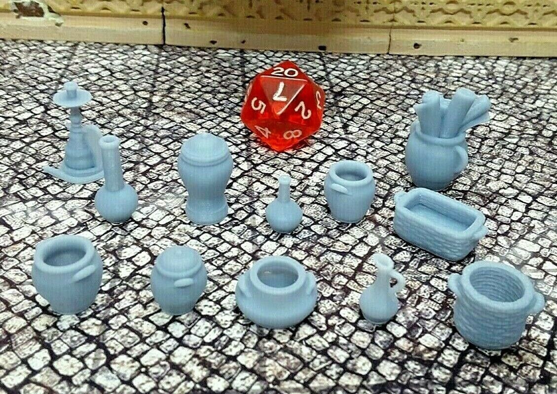 12 Piece Set Market Bazaar Shop Scatter Terrain Scenery Mini Miniatures Tabletop