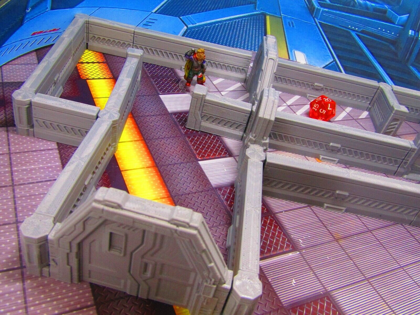 60pc DungeonSticks Sci Fi Map Building Wall Tile Set Scenery Terrain 3D Printed