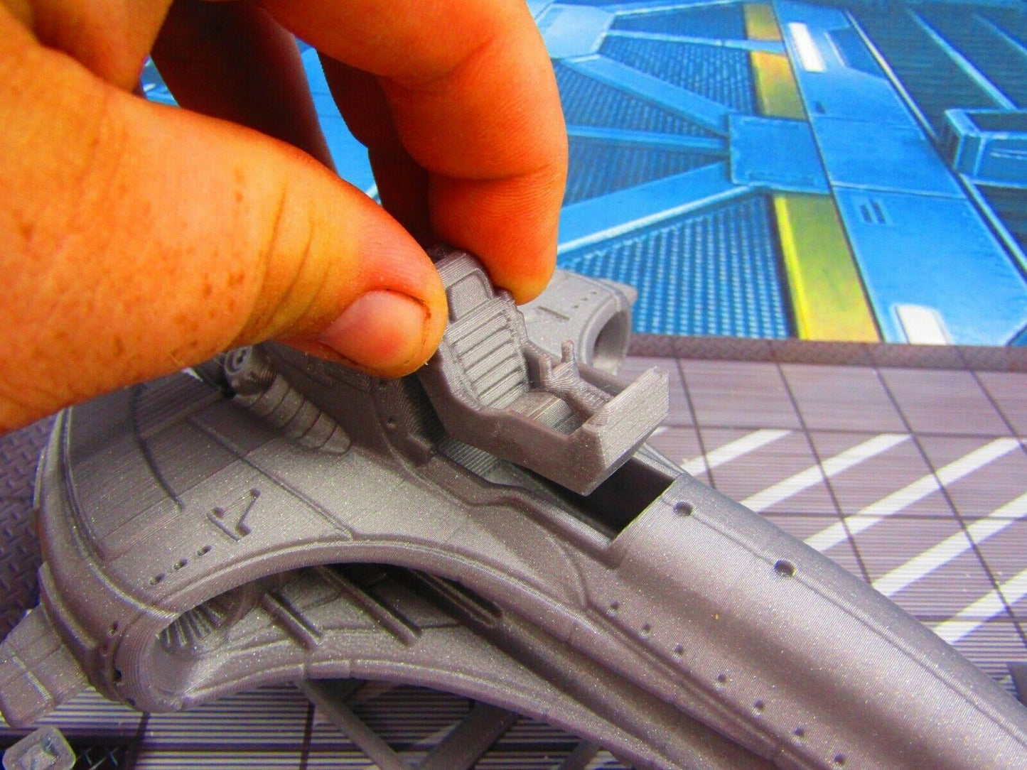 Space Ship Star Fighter B w/ Pilot Scenery Scatter Terrain 3D Printed Model