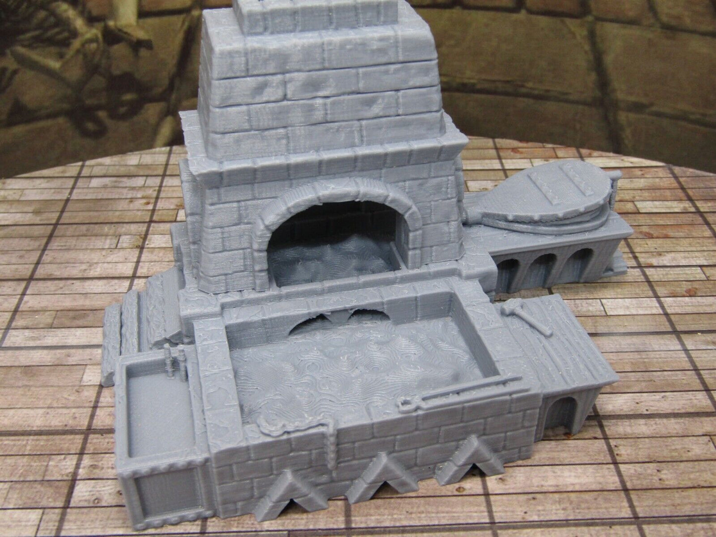 Large Blacksmith's Forge Furnace Set Miniature Scenery Terrain 3D Printed Model