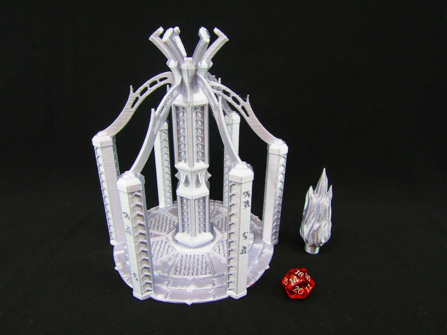 Summoning Circle Magic Tower w/ Flame Mini Miniature Figure 3D Printed Model