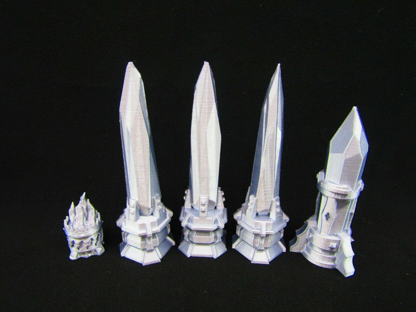 Crystal Obelisk Set Scatter Terrain Scenery 3D Printed Mini Miniature Model