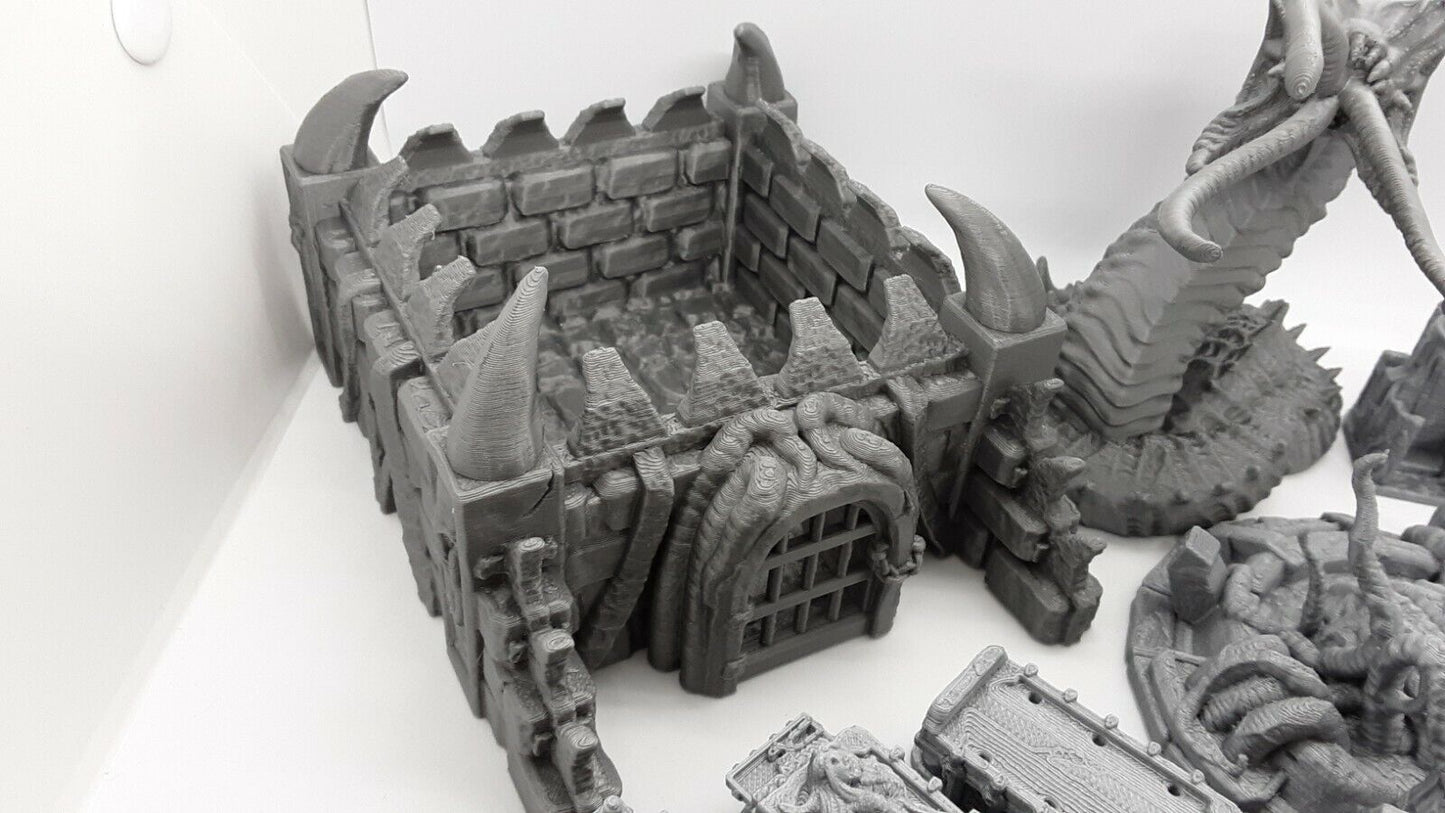 26 Piece Den of Alien Evil Mindflayer Encounter Scatter Terrain Set Scenery D&D