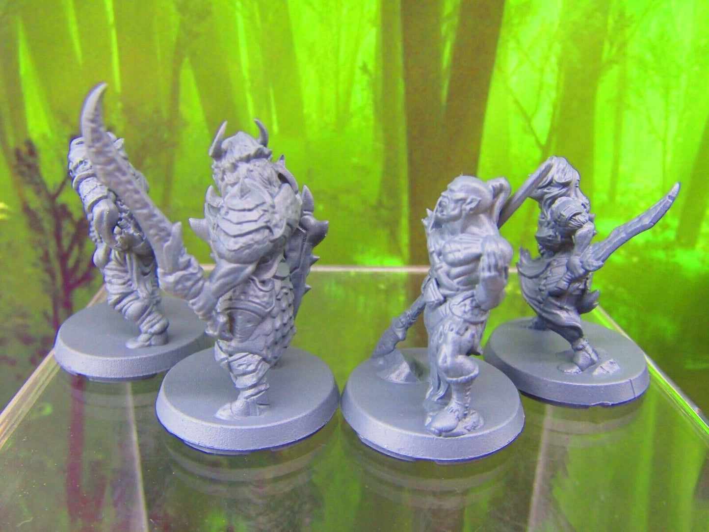 4pc Orc Warparty Mini Miniatures 3D Printed Resin Model Figure 28/32mm Scale RPG